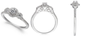 Macy's Diamond 3-Stone Ring 1/2 ct. t.w. in 14K White Gold